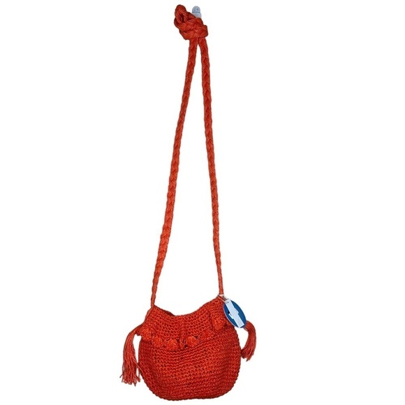 RHODE x Target Crochet Bucket Bag Dark Orange Boho Beach Vacation Ruffle - Picture 9 of 9